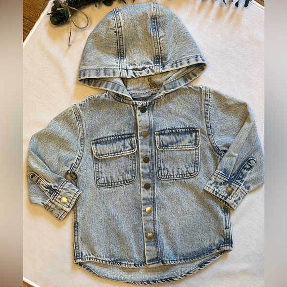 NWT Next Blue Denim Hooded Shacket size 1 1/2-2Yrs - Picture 2 of 14